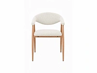 Design eetkamerstoelen naturel chenille (6x) - afbeelding 2 van  5