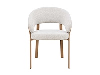 Design eetkamerstoelen naturel chenille (6x) - afbeelding 2 van  7