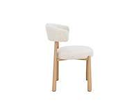 Design eetkamerstoelen naturel chenille (6x) - afbeelding 3 van  5