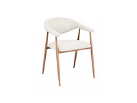 Design eetkamerstoelen naturel chenille (6x)