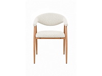 Design eetkamerstoelen naturel chenille (6x) - afbeelding 2 van  5