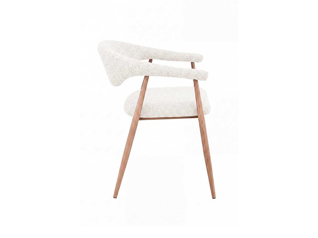 Design eetkamerstoelen naturel chenille (6x) - afbeelding 3 van  5
