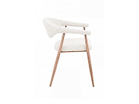 Design eetkamerstoelen naturel chenille (6x) - afbeelding 3 van  5
