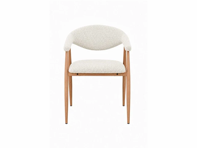 Design eetkamerstoelen naturel chenille (6x) - afbeelding 2 van  5