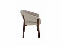 Design eetkamerstoelen walnut chenille (6x) - afbeelding 3 van  6