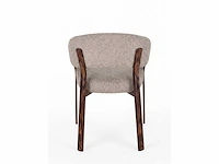Design eetkamerstoelen walnut chenille (6x) - afbeelding 5 van  6