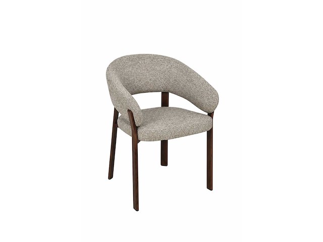 Design eetkamerstoelen walnut chenille (6x) - afbeelding 1 van  6