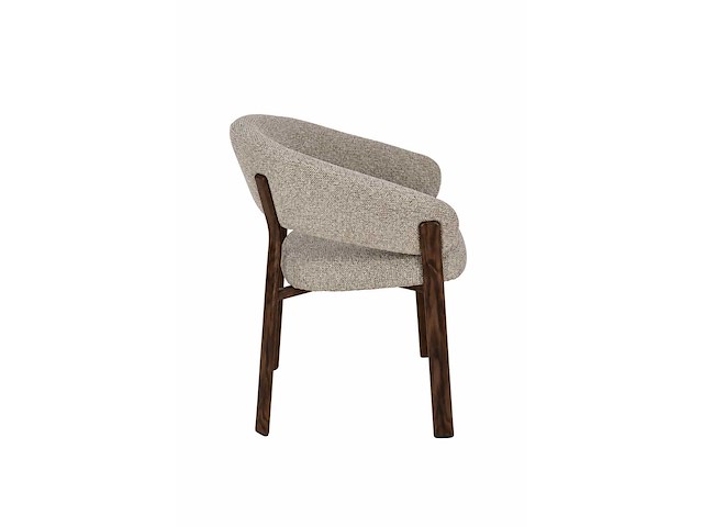 Design eetkamerstoelen walnut chenille (6x) - afbeelding 3 van  6