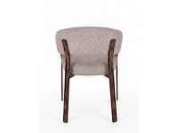 Design eetkamerstoelen walnut chenille (6x) - afbeelding 5 van  6