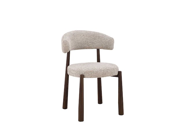 Design eetkamerstoelen walnut chenille (6x) - afbeelding 1 van  6