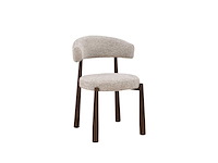 Design eetkamerstoelen walnut chenille (6x) - afbeelding 1 van  6