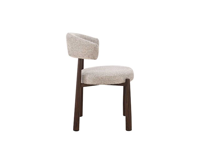 Design eetkamerstoelen walnut chenille (6x) - afbeelding 4 van  6