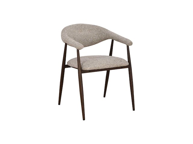 Design eetkamerstoelen walnut chenille (6x) - afbeelding 1 van  6