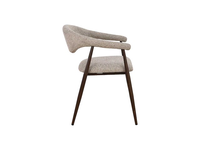 Design eetkamerstoelen walnut chenille (6x) - afbeelding 3 van  6