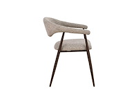 Design eetkamerstoelen walnut chenille (6x) - afbeelding 3 van  6
