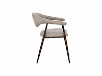 Design eetkamerstoelen walnut chenille (6x) - afbeelding 3 van  6