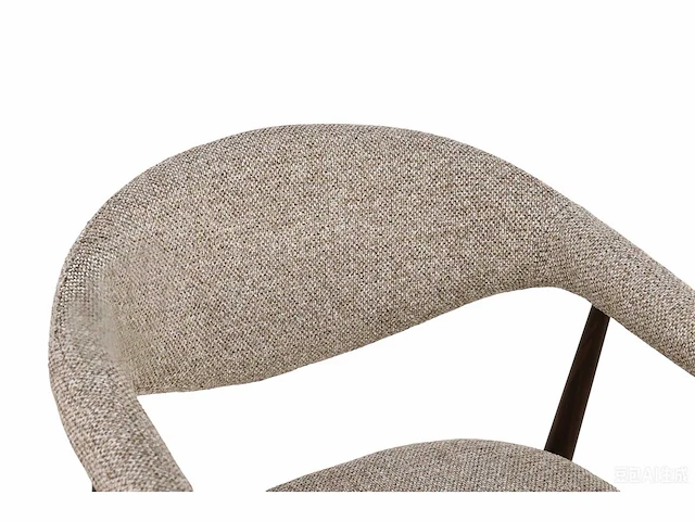 Design eetkamerstoelen walnut chenille (6x) - afbeelding 4 van  6