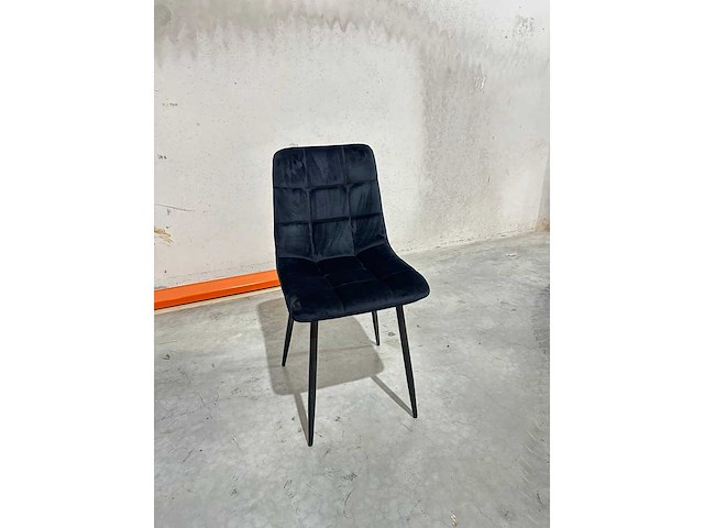 Design eetkamerstoelen zwart velvet (5x) - afbeelding 1 van  3