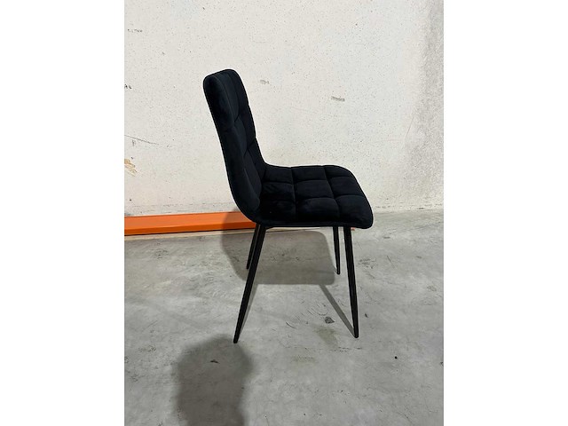 Design eetkamerstoelen zwart velvet (5x) - afbeelding 2 van  3