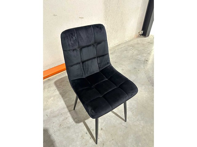 Design eetkamerstoelen zwart velvet (5x) - afbeelding 3 van  3