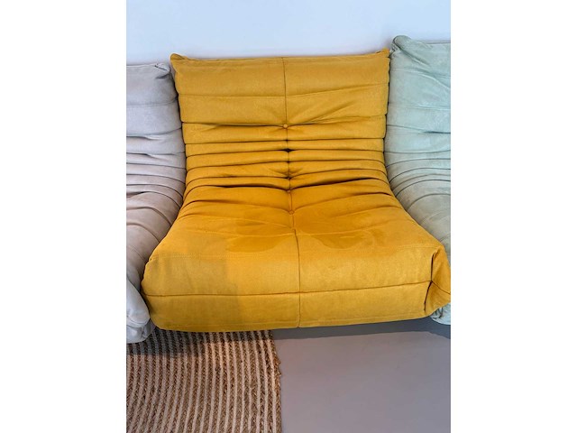 Design fauteuil geel l (1x) - afbeelding 4 van  6