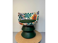 Design fauteuil groen design pu leer showroommodel (1x)