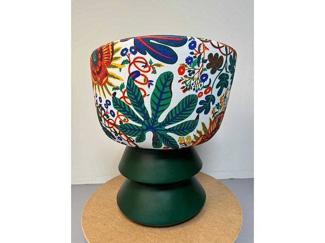 Design fauteuil groen design pu leer showroommodel (1x) - afbeelding 5 van  6