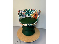 Design fauteuil groen pu leer showroommodel (1x) - afbeelding 2 van  6