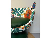 Design fauteuil groen pu leer showroommodel (1x) - afbeelding 3 van  6