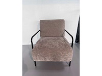 Design fauteuil praline geribde stof (1x) - afbeelding 3 van  5