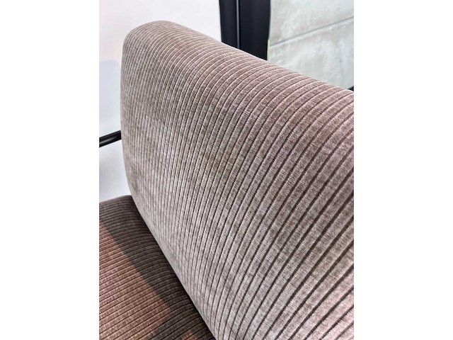 Design fauteuil praline geribde stof (1x) - afbeelding 4 van  5