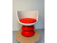 Design fauteuil rood pu leer (1x) - afbeelding 1 van  4