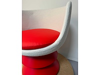 Design fauteuil rood pu leer showroommodel (1x) - afbeelding 2 van  6
