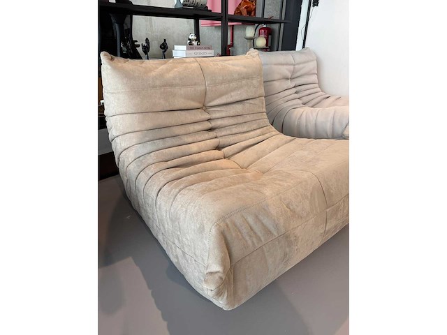 Design fauteuil taupe l (1x) - afbeelding 2 van  6