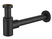 Design sifon - mat zwart - inclusief muurbuis en rozet