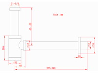 Design sifon - mat zwart - inclusief muurbuis en rozet - afbeelding 2 van  3