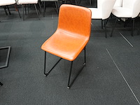 Design stoel cognac imitatieleder – set van 4