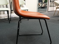 Design stoel cognac imitatieleder – set van 4 - afbeelding 2 van  7