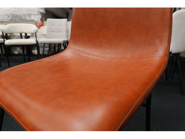 Design stoel cognac imitatieleder – set van 4 - afbeelding 4 van  7