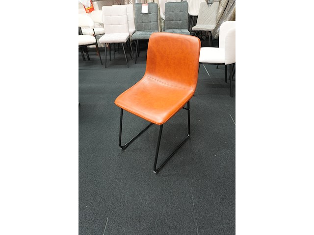 Design stoel cognac imitatieleder – set van 4 - afbeelding 7 van  7