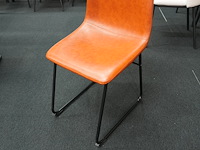 Design stoel cognac imitatieleder – set van 4 - afbeelding 7 van  7
