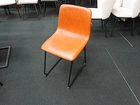 Design stoel cognac imitatieleder – set van 4