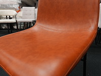 Design stoel cognac imitatieleder – set van 8 - afbeelding 6 van  7