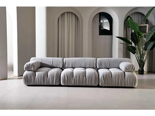 Design zetel grijs polyester (1x) - afbeelding 1 van  3
