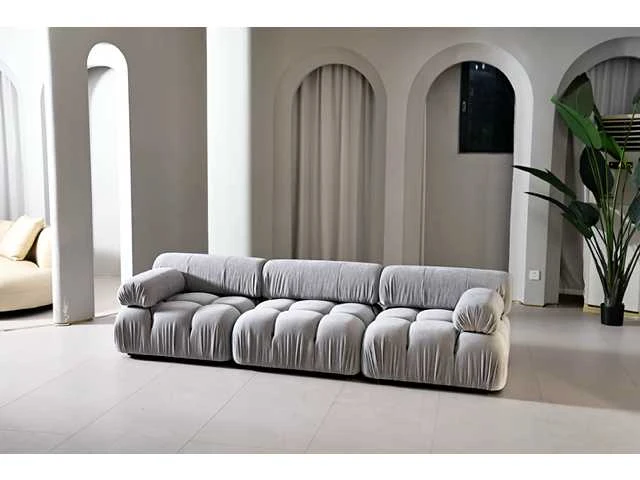 Design zetel grijs polyester (1x) - afbeelding 2 van  3