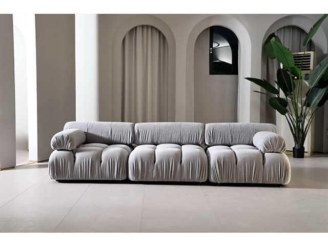 Design zetel grijs polyester (1x) - afbeelding 2 van  3