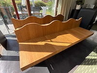 Design zitbank met golvende rugleuning, hout/eiken afwerking - afbeelding 1 van  4