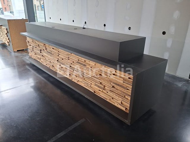 Designer houten receptiebalie - afbeelding 1 van  4