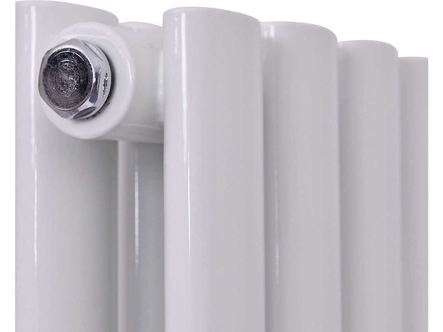 Designradiator ovaal dubbel 1800x354mm 12 tubes 1230 watt wit - afbeelding 4 van  4