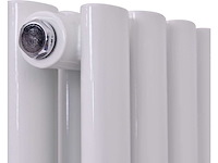 Designradiator ovaal dubbel 1800x354mm 12 tubes 1230 watt wit - afbeelding 3 van  3